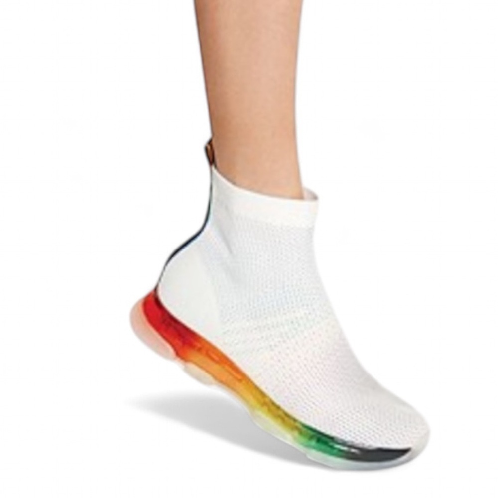 MICHAEL Michael Kors White Sneakers with Rainbow Sole